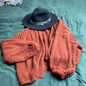 Burnt Orange Chunky Bell Sleeve Cardigan